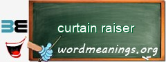 WordMeaning blackboard for curtain raiser